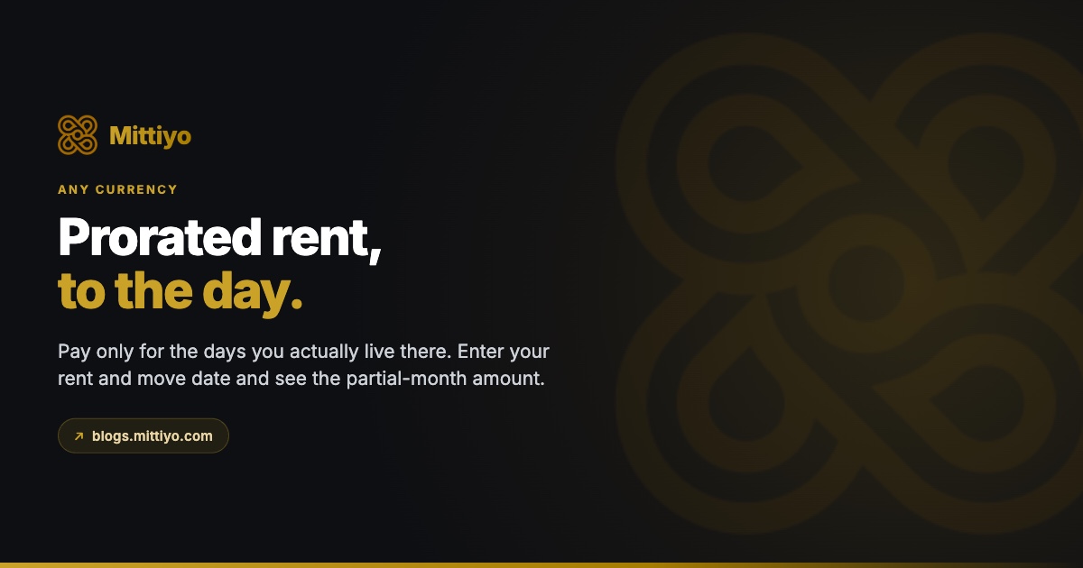Prorated Rent Calculator (2026): What You Owe for a Partial Month