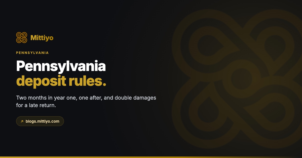 Pennsylvania Security Deposit Law (2026): Caps, the 30-Day Rule, Interest and How to Sue